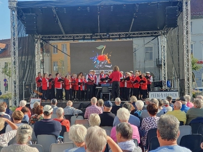 der Reuterchor gemeinsam mit den Peenekosaken auf dem Marktplatz der Reuterchor gemeinsam mit den Peenekosaken auf dem Marktplatz © Amt Stavenhagen