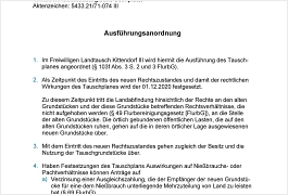 Öffentliche Bekanntmachung im freiwilligen Landtausch Kittendorf III, Landkreis Mecklenburgische Seenplatte